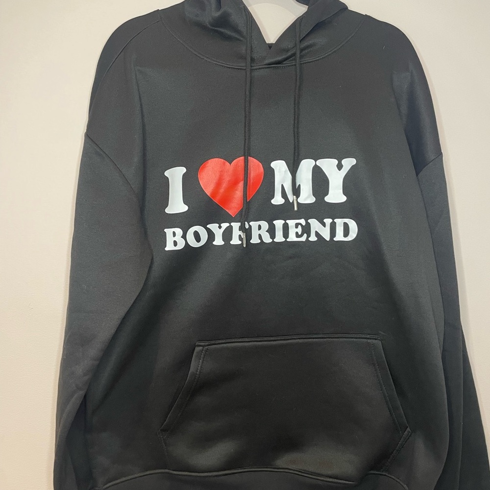 Black 'I Love My Boyfriend' Hoodie